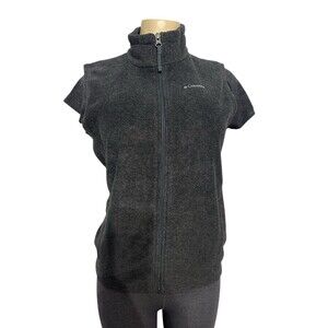 Columbia Women's Fleece Sleeveless Jacket Grey Size Large